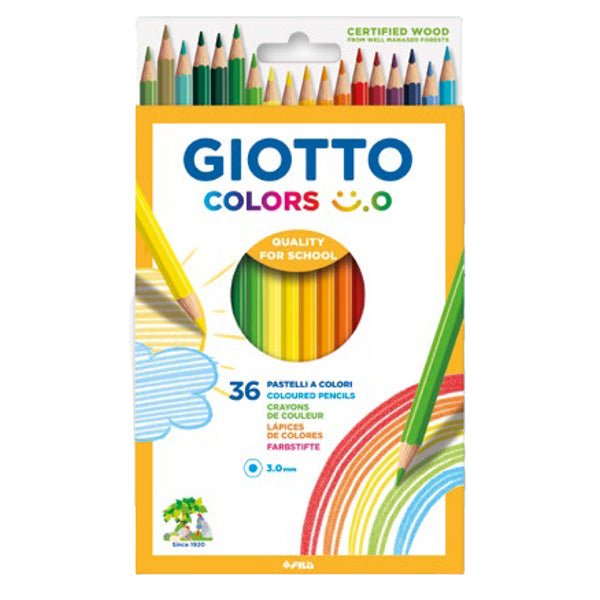 GIOTTO - F278500 - Pastelli colorati Colors 3.0 - diametro mina 3 mm - Giotto - astuccio 36 pezzi - 100063 - Conf. da 1 Pz.
