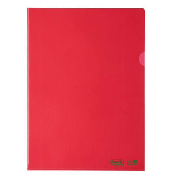 FAVORIT - 400182395 - Cartelline a L - 22 x 30 cm - PE Bio-Based - liscio superior - rosso - Favorit - conf. 25 pezzi - 100214 - Conf. da 1 Pz.