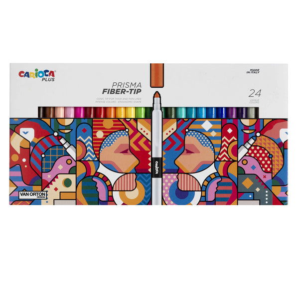 CARIOCA - 45207 - Pennarello Prisma - punta 3,7 mm - colori assortiti - Carioca Plus - conf. 24 pezzi - 100220 - Conf. da 1 Pz.