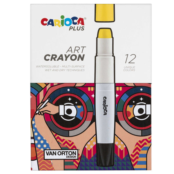 CARIOCA - 45213 - Pastello a cera Art Crayon - D 10 mm x 138 mm - colori assortiti - Carioca Plus - conf. 12 pezzi - 100223 - Conf. da 1 Pz.
