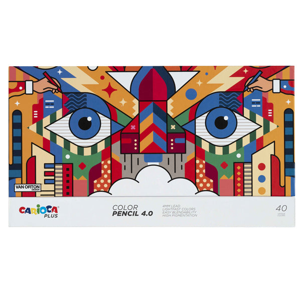 CARIOCA - 45204 - Matita colorata Color Pencil 4.0 - mina 4 mm - colori assortiti - Carioca Plus - conf. 40 pezzi - 100227 - Conf. da 1 Pz.