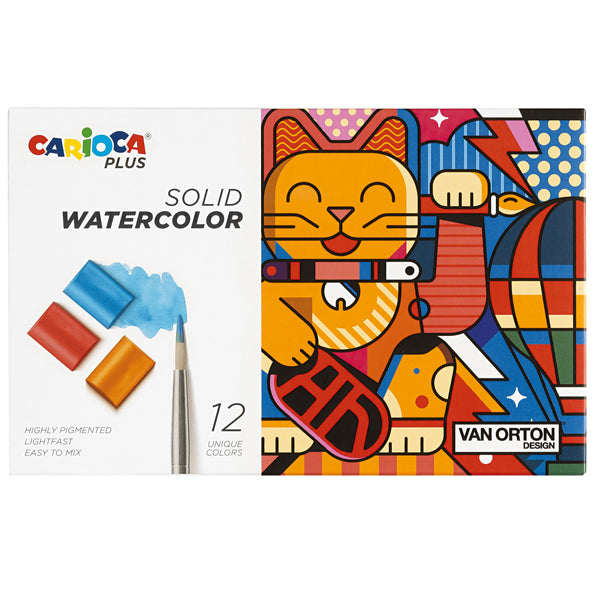 CARIOCA - 45210 - Pastiglia acquerello - D 18 mm x 10 mm - colori assortiti - Carioca Plus - conf. 12 pezzi - 100228 - Conf. da 1 Pz.