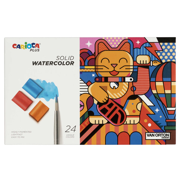 CARIOCA - 45211 - Pastiglia acquerello - D 18 mm x 10 mm - colori assortiti - Carioca Plus - conf. 24 pezzi - 100229 - Conf. da 1 Pz.