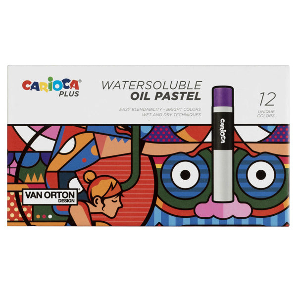 CARIOCA - 45214 - Pastello a olio - lunghezza 60 mm - colori assortiti - Carioca Plus - conf. 12 pezzi - 100230 - Conf. da 1 Pz.