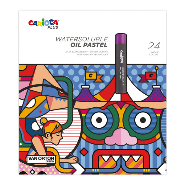 CARIOCA - 45215 - Pastello a olio - lunghezza 60 mm - colori assortiti - Carioca Plus - conf. 24 pezzi - 100231 - Conf. da 1 Pz.
