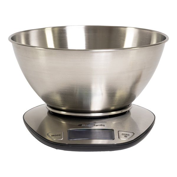 Melchioni Family - 118210025 - Bilancia da cucina Graal - con ciotola - peso massimo 5 kg - acciaio - Melchioni - 100352 - Conf. da 1 Pz.