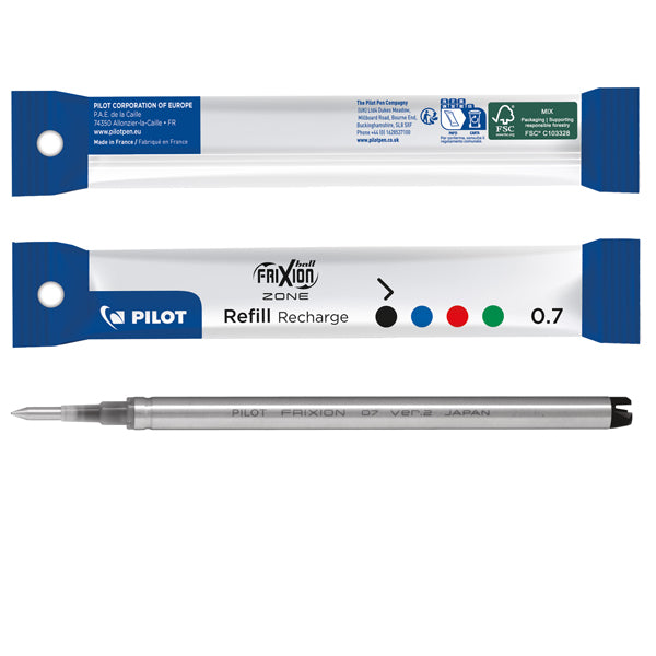 PILOT - 006890 - Refill sfera a scatto Frixionball Zone - punta 0,7 mm - nero - Pilot - 100402 - Conf. da 1 Pz.