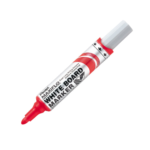 PENTEL - MWL5M-B - Marcatore per lavagne MaxiFlo - punta conica 6 mm - rosso - Pentel - 100527 - Conf. da 12 Pz.