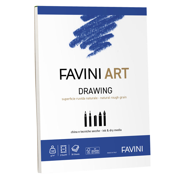 FAVINI - A420394 - Album collato Drawing - A4 - 140 gr - 30 fogli - Favini Art - 100782 - Conf. da 1 Pz.