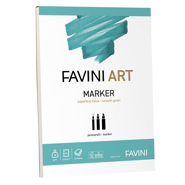 FAVINI - A420594 - Album collato Marker - A4 - 70 gr - 50 fogli - Favini Art - 100783 - Conf. da 1 Pz.