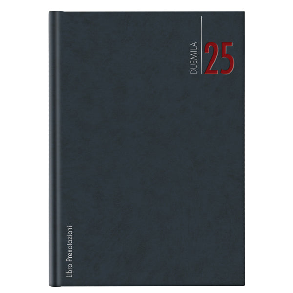 No Brand - 9641XMT12 - Libro prenotazioni ristorante 2025 - con copertina similpelle imbottita - 21 x 30 cm - blu - 100838 - Conf. da 1 Pz.
