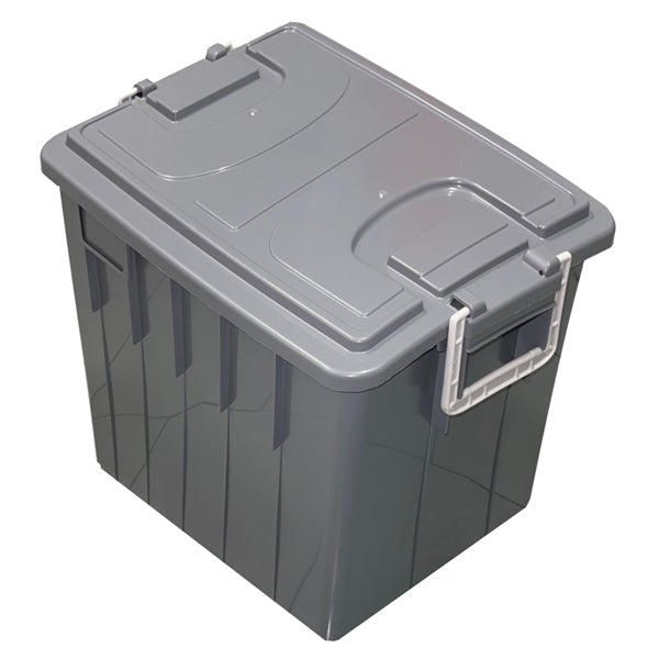 MobilPlastic - 143-20-GRI - Cassa multiuso - con coperchio e manici - 38 x 28 x 30 cm - 20 L - PP - grigio scuro-grigio chiaro - Mobil Plastic - 101103 - Conf. da 1 Pz.