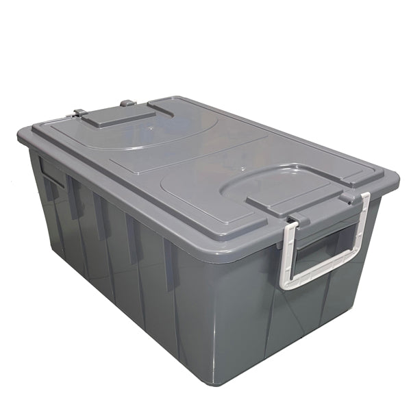 MobilPlastic - 143-40-GRI - Cassa multiuso - con coperchio e manici - 58 x 38 x 26 cm - 40 L - PP - grigio scuro-grigio chiaro - Mobil Plastic - 101104 - Conf. da 1 Pz.
