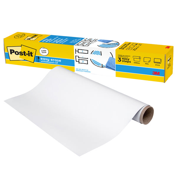 POST-IT - 7100299573 - Lavagna cancellabile Easy Erase - in rotolo - 60,9 x 91,4 cm - bianco - Post-it - 101304 - Conf. da 1 Pz.