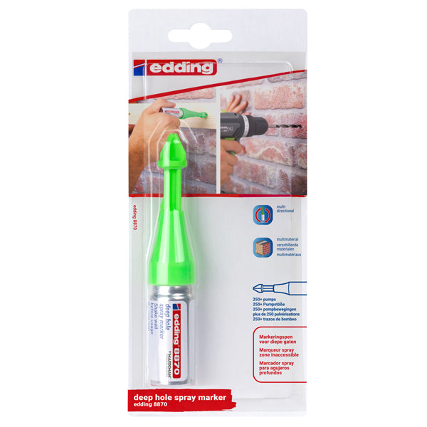 EDDING - 4-8870-2064 - Marcatore a spruzzo per fori profondi E-8870 - verde fluo - Edding - 101360 - Conf. da 1 Pz.