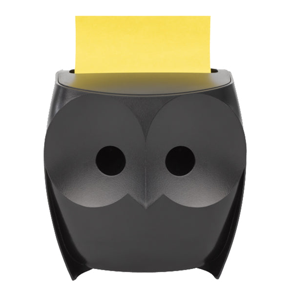 POST-IT - 7100322315 - Dispenser gufo nero + ricarica Post it Super Sticky Z Notes giallo - OWL-330 - 76 x 76 mm - 90 fogli - Post it - 101858 - Conf. da 1 Pz.