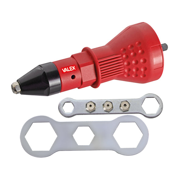 Valex - 1460939 - Rivettatrice per avvitatori - con 4 teste intercambiabili - Valex - 101910 - Conf. da 1 Pz.