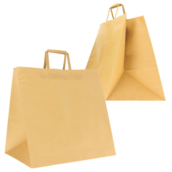 Mainetti Bags - 310004004A - Shoppers Flat maxi plus - 40 x 35 x 35 cm - carta kraft - avana - Mainetti Bags - conf. 100 pezzi - 101978 - Conf. da 1 Pz.