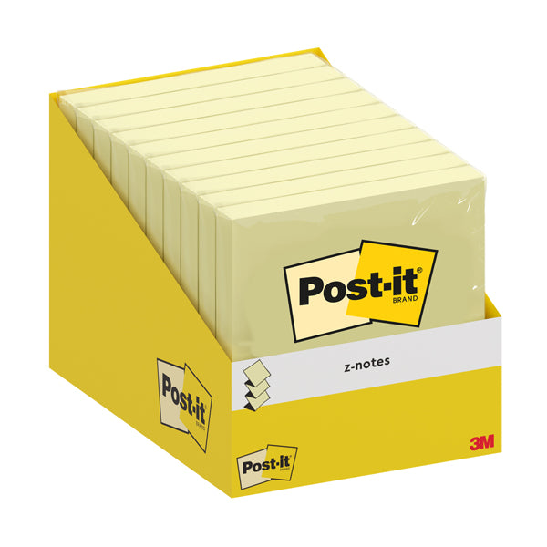 POST-IT - 7100317838 - Blocco foglietti Post it Z-Notes - 76 x 76 mm - giallo canary - 100 fogli - Post it - conf. 10 blocchi - 102224 - Conf. da 1 Pz.