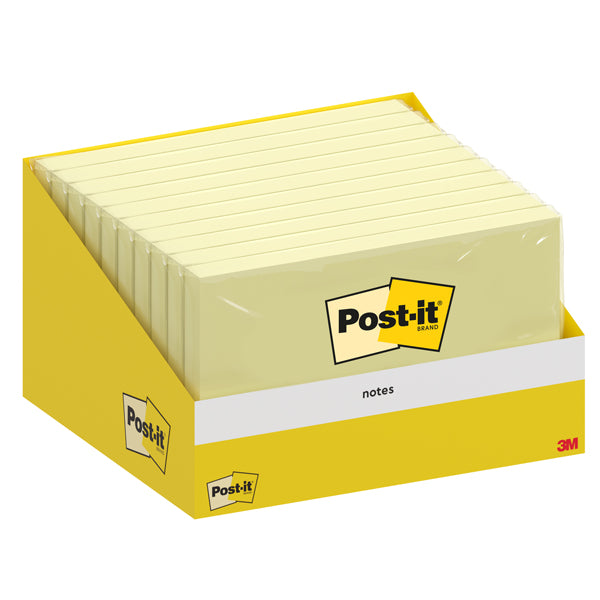 POST-IT - 7100317839 - Blocco foglietti Post it - 76 x 127 mm - Giallo canary - 100 fogli - Post it - conf. 10 blocchi - 102225 - Conf. da 1 Pz.