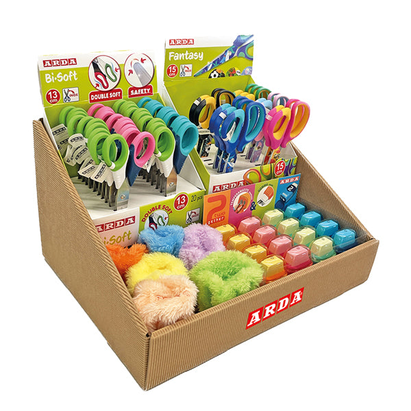 ARDA - 470003 - Forbici e temperamatite in piU' versioni - colori assortiti - Arda - display 62 pezzi totali - 102243 - Conf. da 1 Pz.