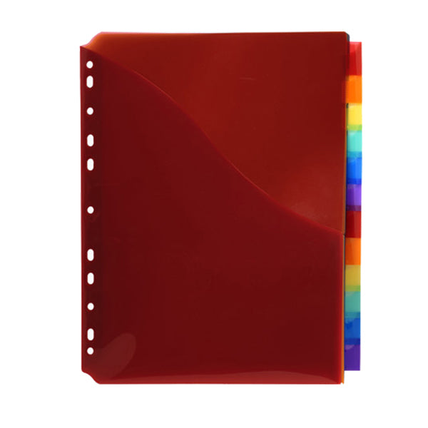 EXACOMPTA - 4844E - Divisori neutri a 12 tacche - PP - A4 maxi - con portaetichetta - colori assortiti -Exacompta - 102333 - Conf. da 10 Pz.