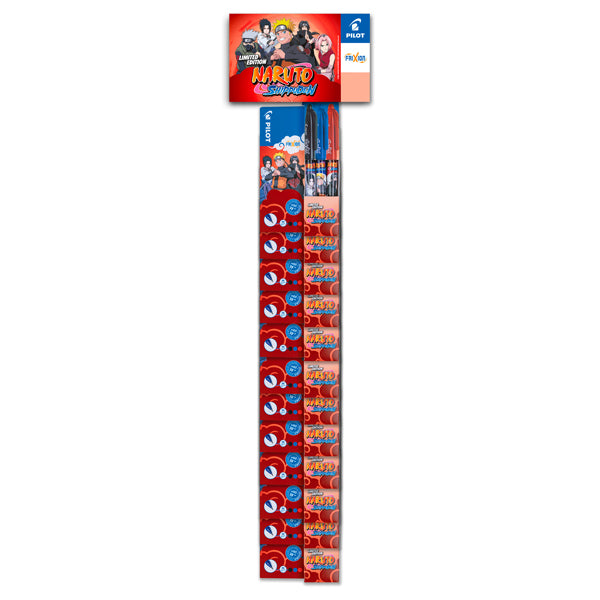 PILOT - 009718 - Set 3 pezzi Frixion Ball e Clicker Naruto - colori assortiti - Pilot - expo 12 pezzi - 102484 - Conf. da 1 Pz.