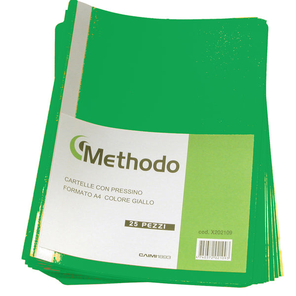 METHODO - X202110 - Cartella con pressino - PP - A4 - verde - Methodo - conf. 25 pezzi - 102539 - Conf. da 1 Pz.