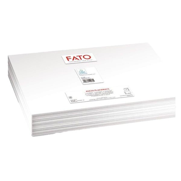 FATO - 84016202 - Tovaglietta Easy Ecolabel - in fibra riciclata - 30 x 40 cm - bianco - Fato - conf. 480 pezzi - 102551 - Conf. da 1 Pz.