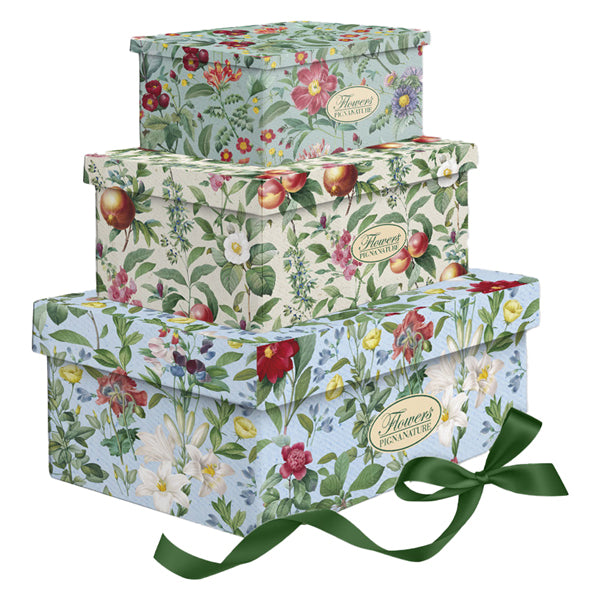 PIGNA - 0232951 - Set scatole regalo - fantasia Flowers - dimensioni assortite - cartoncino - Pigna - conf. 3 pezzi - 102589 - Conf. da 1 Pz.