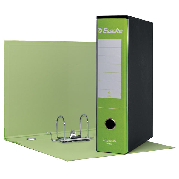 ESSELTE - 390775600 - Registratore Essentials G75 - dorso 8 cm - protocollo 23x33 cm - verde chiaro - Esselte - 102698 - Conf. da 6 Pz.