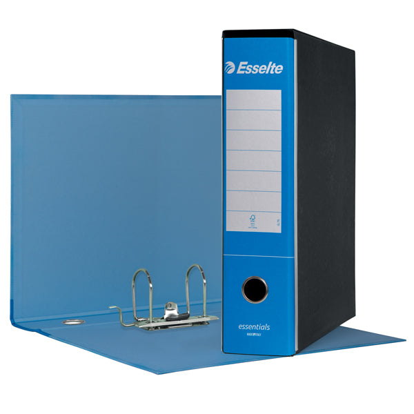 ESSELTE - 390775800 - Registratore Essentials G75 - dorso 8 cm - protocollo 23x33 cm - azzurro - Esselte - 102699 - Conf. da 6 Pz.