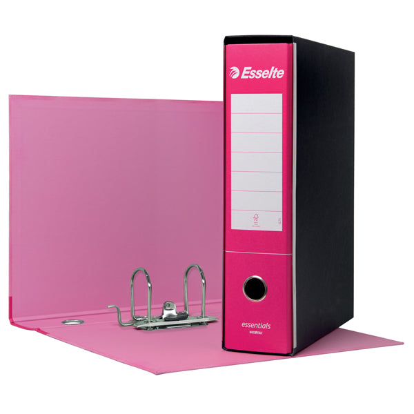 ESSELTE - 390775900 - Registratore Essentials G75 - dorso 8 cm - protocollo 23x33 cm - fucsia - Esselte - 102700 - Conf. da 6 Pz.