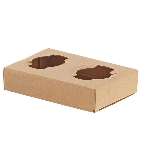 Leone - H0737 - Portabicchiere da asporto - 2 posti - 17 x 11 x 3,5 cm - carta kraft - avana - Leone - conf. 50 pezzi - 103017 - Conf. da 1 Pz.