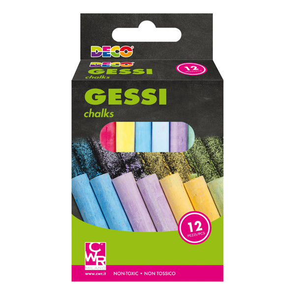 DECO - 12508 - Gessetti tondi - ø 10 x 81 mm - colori assortiti - Deco - Scatola 12 gessetti tondi - 103092 - Conf. da 1 Pz.