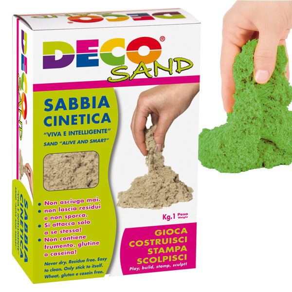 DECO - 10849-2 - Sabbia cinetica Deco Sand - 1 kg - verde - Deco - 103110 - Conf. da 1 Pz.