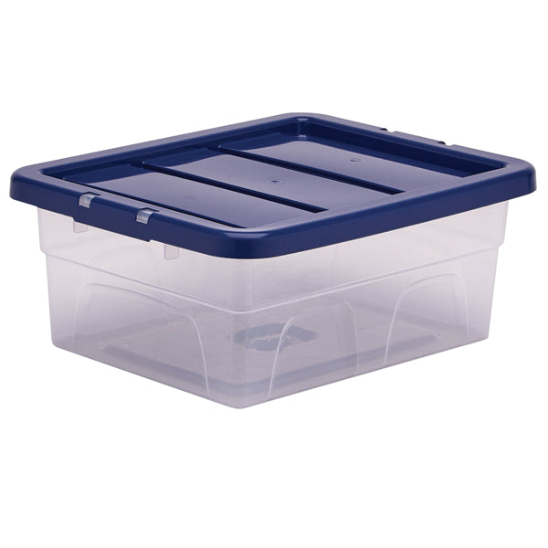 BANKERS BOX - 100135770 - Contenitore multiuso Bankers Box - 32 x 40 x 17 cm - 15 L - PP - con coperchio blu - trasparente - Fellowes - 103352 - Conf. da 1 Pz.