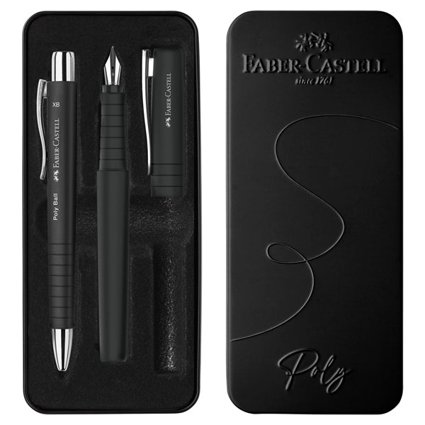 FABER-CASTELL - 241050 - Set stilo B Poly Pen + sfera Poly Ball - punta 0,7 mm - fusto nero - Faber-Castell - 103383 - Conf. da 1 Pz.