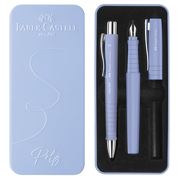 FABER-CASTELL - 241051 - Set stilo B Poly Pen + sfera Poly Ball - punta 0,7 mm - fusto pale iris - Faber-Castell - 103384 - Conf. da 1 Pz.
