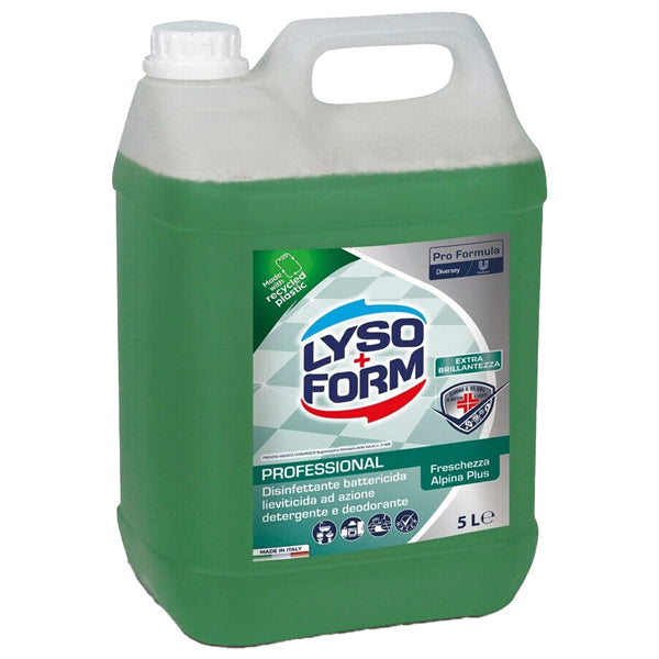 LYSOFORM - 9300969 - Detergente disinfettante Lysoform Plus - per pavimenti - freschezza alpina - 5 L - Lysoform - 103584 - Conf. da 1 Pz.