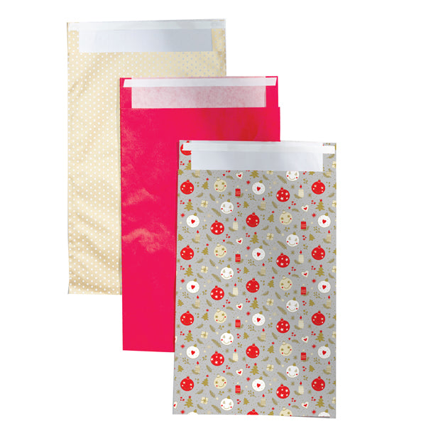 REX SADOCH - RX3PK36NAT - Sacchetto regalo - fantasia Natale assortite - c-patella adesiva - 36 x 50 + 5 cm - carta - Rex Sadoch - conf. 2pz - 103792 - Conf. da 1 Pz.
