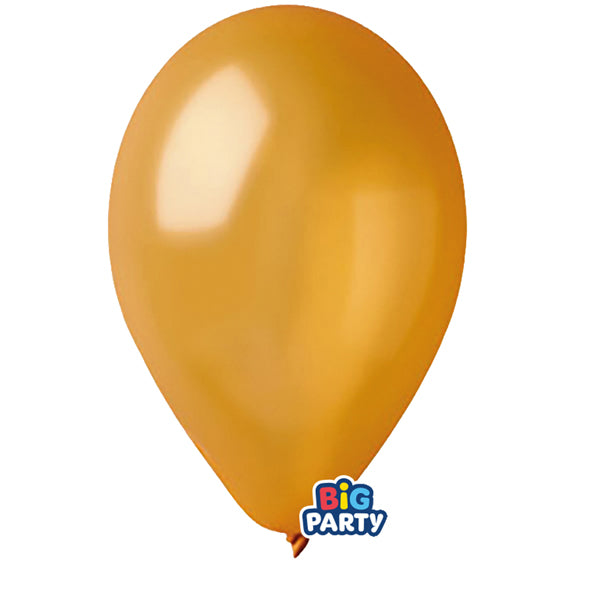 BIG PARTY - 71126 - Palloncino - diametro 26 cm - lattice - metal oro - conf. 12 pezzi - 104180 - Conf. da 1 Pz.