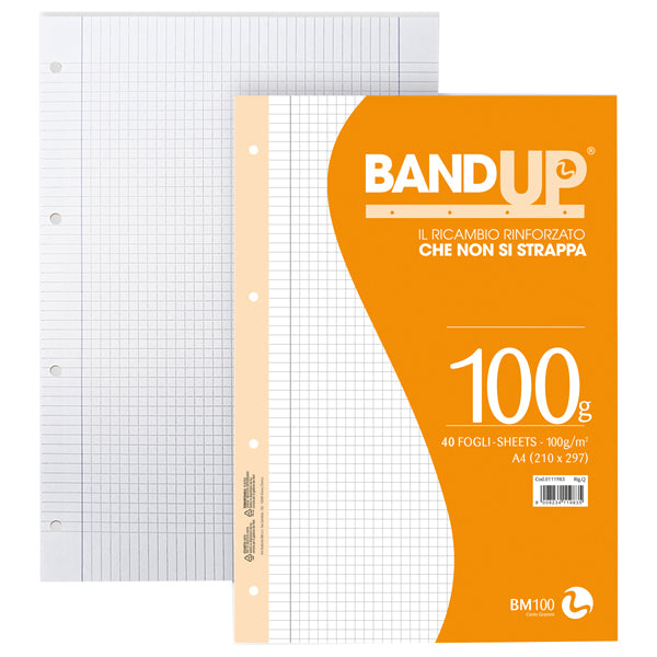 BM - 0111983 - Ricambi BandUP forati rinforzati - A4 - 5mm c-margine - 100gr - BM - conf. 40 pezzi - 104233 - Conf. da 1 Pz.