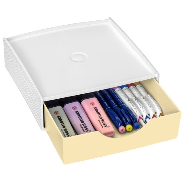 CEP - 1000112451 - Cassettiera componibile Storage box - 18,6 x 18,5 x 6,4 cm - giallo chiaro - Cep - 104374 - Conf. da 1 Pz.