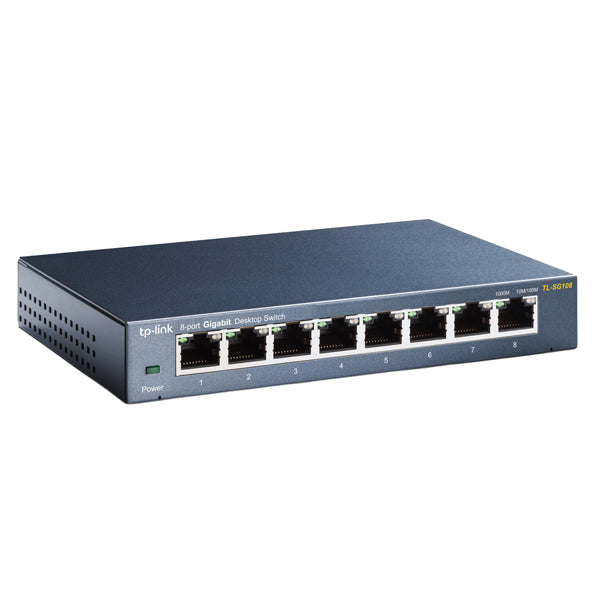TP-LINK - TL-SG108 - Switch 8 porte - 10-100-1000Mbps Desktop - Tp-Link - 104473 - Conf. da 1 Pz.