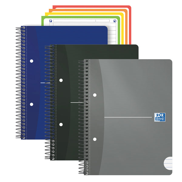OXFORD - 400087806 - Maxiquaderno spiralato Office Essentials - A5+ - 1 rigo c-margine - 240 pagine - 80 gr - colori assortiti - Oxford - 104487 - Conf. da 5 Pz.