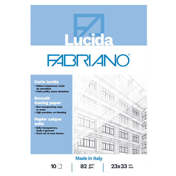 FABRIANO - 19100660 - Blocco carta lucida - 23 x 33gr - 10 fogli - 82gr - Fabriano - 104503 - Conf. da 25 Pz.