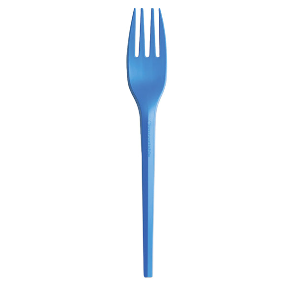 BIG PARTY - 76390 - Forchette in CPLA - 16 cm - blu - Big Party - conf. 20 pezzi - 104727 - Conf. da 1 Pz.