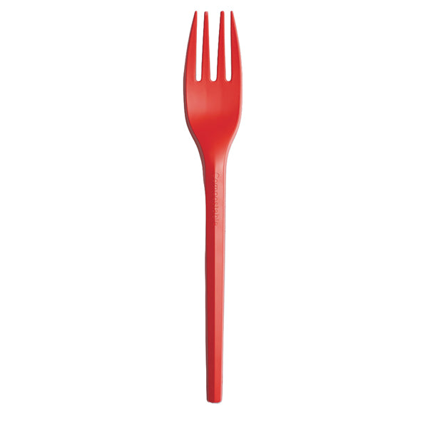 BIG PARTY - 76387 - Forchette in CPLA - 16 cm - rosso - Big Party - conf. 20 pezzi - 104728 - Conf. da 1 Pz.
