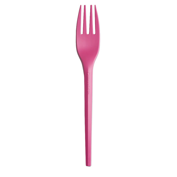 BIG PARTY - 76389 - Forchette in CPLA - 16 cm - fucsia - Big Party - conf. 20 pezzi - 104730 - Conf. da 1 Pz.